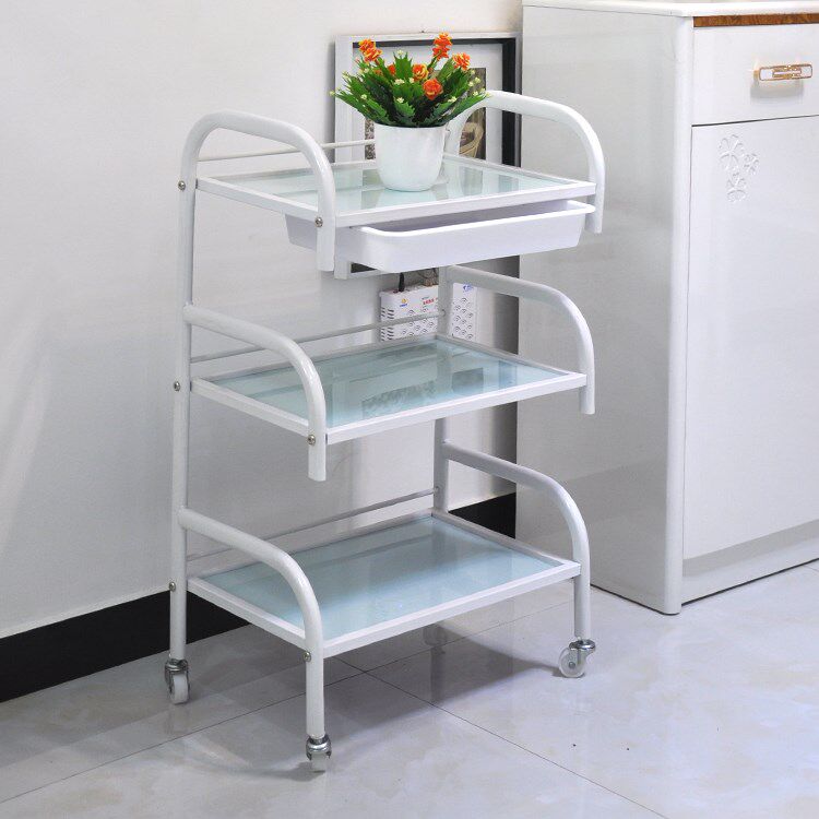 Nail Car Beauty Cart Beauty Cart Beauty Cart Three-layer beauty salon cart salon cart Hair Push Glass Tool Cart