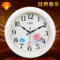 Kangba Silk European wall clock Living room bedroom clock Pastoral retro silent clock Hanging watch Wall clock Quartz clock