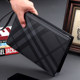 Handbags for men, fashionable brands, men's handbags, large-capacity casual business clutch bags, plaid luxury clutch bags for men
