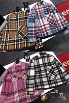  welldone we11 wool plaid shirt male and female autumn and winter new half zipped sweater jacket