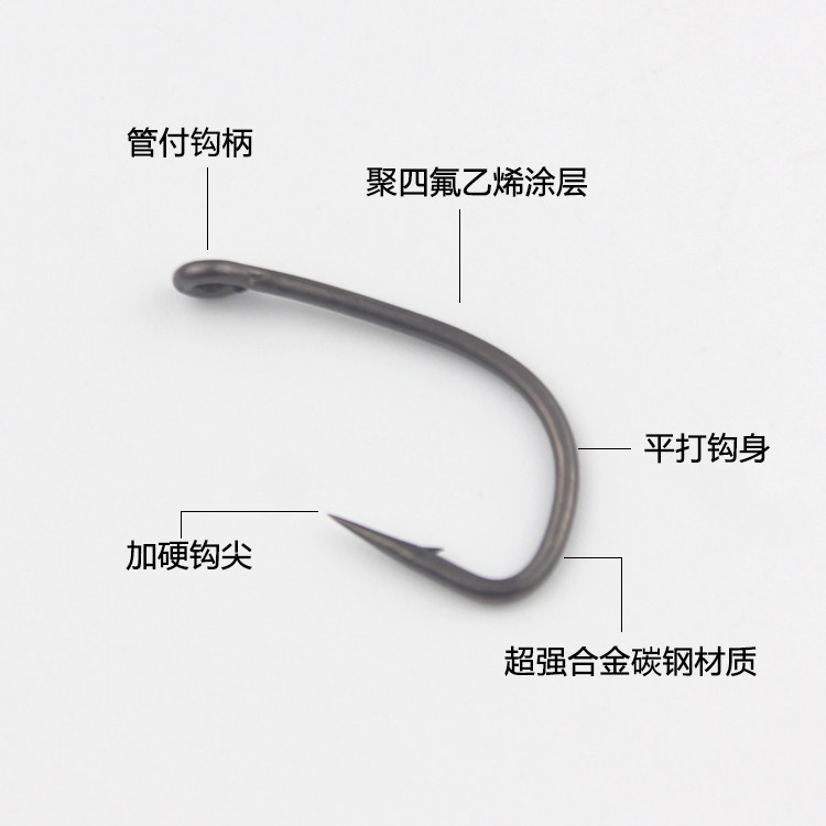 欧式鲤鱼钩弯柄散装有倒刺特铁氟龙野钓路亚欧洲钓组鲤钩底钓管付-阿里巴巴