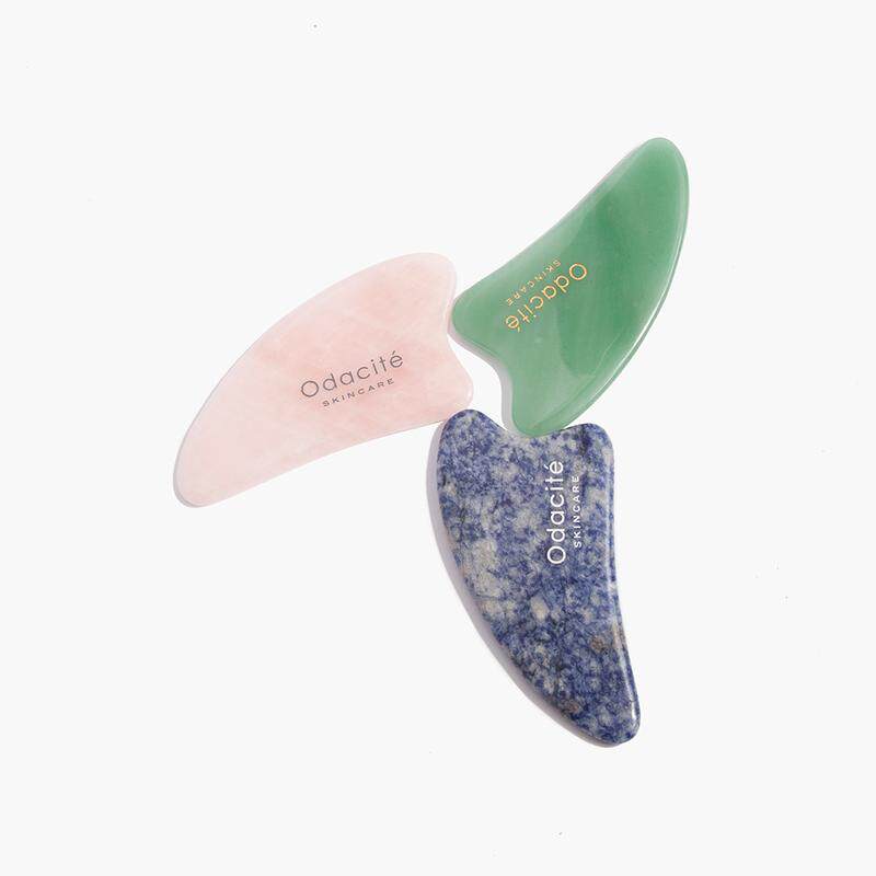 American Odacite natural crystal stone scraping board 3 colors rose powder crystal green Dongling blue sodalite