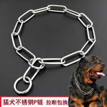 P word chain Collar type chain Medium large dog Horse dog German Rottweiler Dubin stainless steel dog training p chain dog training