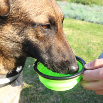 Dog drinking bowl Folding bowl Out portable medium and large dog outdoor food bowl Water bowl Food bowl Pet supplies