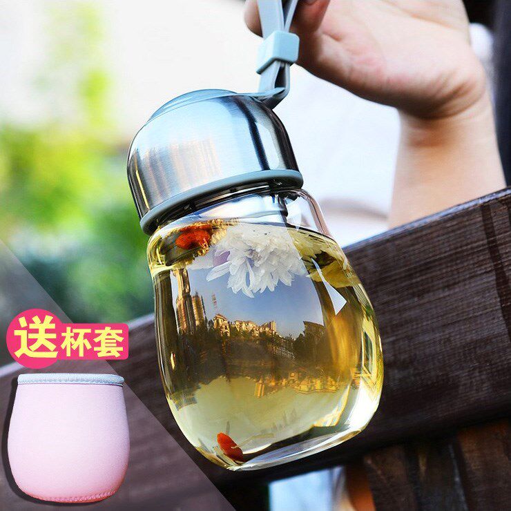 Teen Tea Water Drink Water Covered Filter Heat Resistant Glass Tea Cup On-board With Lid Water Cup Portable Strainer Mouth Cup