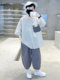 Boys' Summer Outfit 2025 New Children's Fashion Thin Sports Set for Older Boys, Summer Striped Stylish Trendy