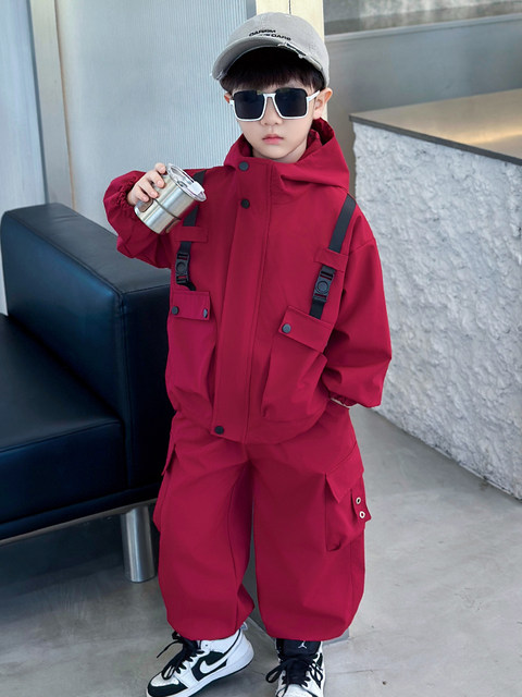 Boys' Suit Spring and Autumn 2025 New Children's Autumn and Winter Casual Jacket Stylish Baby Workwear Two-Piece Set
