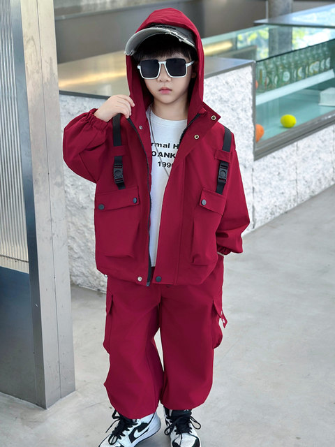 Boys' Suit Spring and Autumn 2025 New Children's Autumn and Winter Casual Jacket Stylish Baby Workwear Two-Piece Set