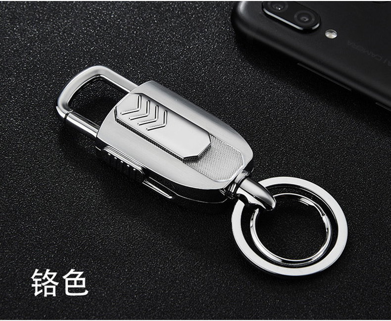 Keychain bật lửa sạc đa chức năng tùy chỉnh chống gió cá tính usb điện tử nhẹ hơn để gửi bạn trai - Bật lửa hộp quẹt dupont