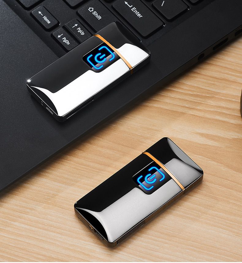 2019 mới mạng cảm ứng vân tay màu đỏ sạc nhẹ cá nhân tùy chỉnh usb điện tử thuốc lá nhẹ hơn để gửi bạn trai thủy triều - Bật lửa quẹt dupont