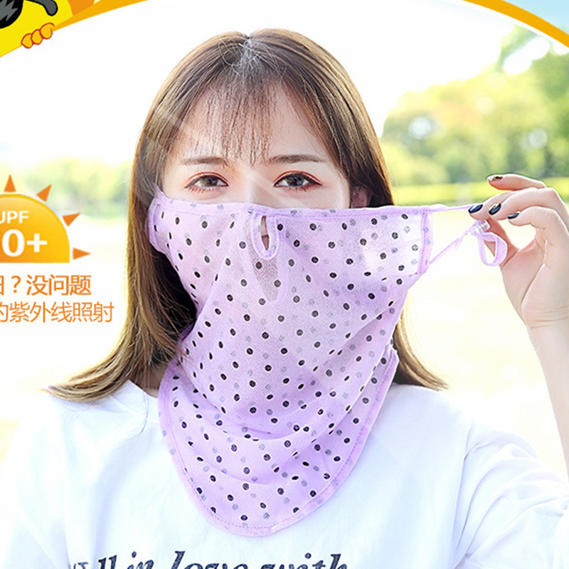 Ice silk sunscreen mask dust-proof neck protection female summer thin section riding breathable anti-ultraviolet full face veil sunshade mask