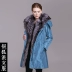 Áo khoác parka mới 2018 thon gọn giảm béo sang trọng màu bạc cáo lông rex thỏ liner warei khắc phục chiều dài giữa nữ - Faux Fur