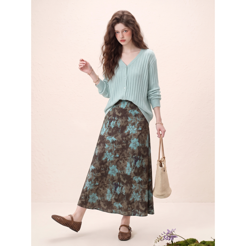 Mint Green Knitted Cardigan Top, Vintage Skirt, Korean Style Outfit, a Complete Set, Very Beautiful Outfit, a Complete Set Mint Green Knitted Cardigan Top, Vintage Skirt, Korean Style Outfit, a Complete Set, Very Beautiful Outfit, a Complete Set