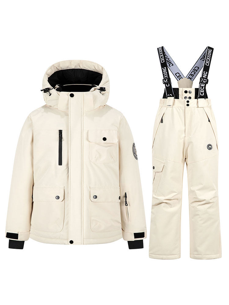 2025 New Children's Ski Suit Set for Boys and Girls, Windproof and Thickened Jacket, Northeast Snow Country Travel Ski Equipment