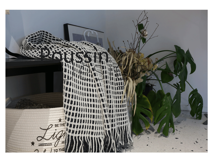 Giả cashmere bánh quế Bắc Âu hiện đại tối giản chăn đầu giường ngủ cờ sofa bàn cà phê chăn mềm chăn giản dị - Ném / Chăn chăn cừu chữ vạn