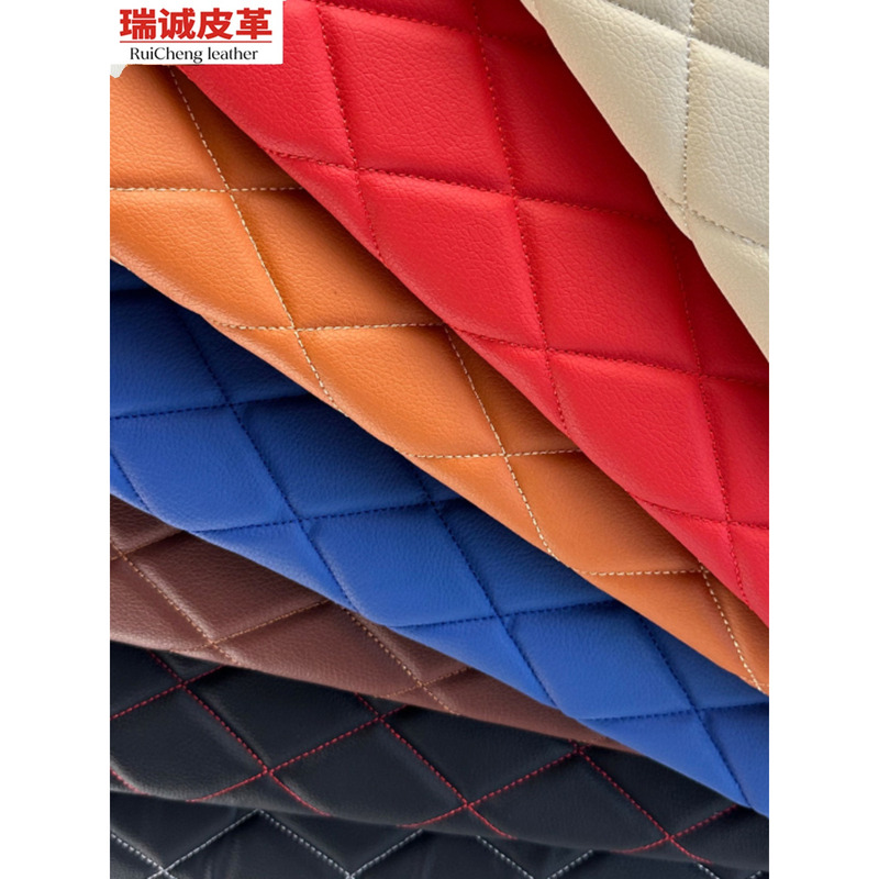 Quilted Embroidery, Diamond Pattern Embroidery, Computer Multi-Needle Embroidery, Embroidered Bags, Soft Bags, Pu Leather Quilted Fabric with Sponge Quilted Embroidery, Diamond Pattern Embroidery, Computer Multi-Needle Embroidery, Embroidered Bags, Soft Bags, Pu Leather Quilted Fabric with Sponge