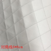 Spot diamond lattice wardrobe sliding door decorative leather Diamond lattice leather headboard hard bag waist line Single leather leather