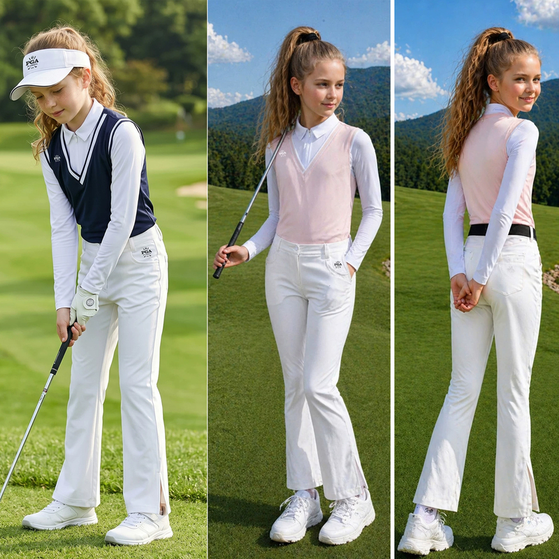 American Pga Kidsren's Golf Clothing Girls' Suit Breathable Ice Silk Long-Sleeved T-Shirt Youth Sportswear American Pga Kidsren's Golf Clothing Girls' Suit Breathable Ice Silk Long-Sleeved T-Shirt Youth Sportswear