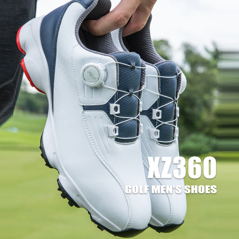 Wide Version Pgm Golf Shoes for Men, Waterproof, Breathable, Comfortable, Thick-Soled Sneakers, Cushioning, Non-Slip, Knob Men's Shoes