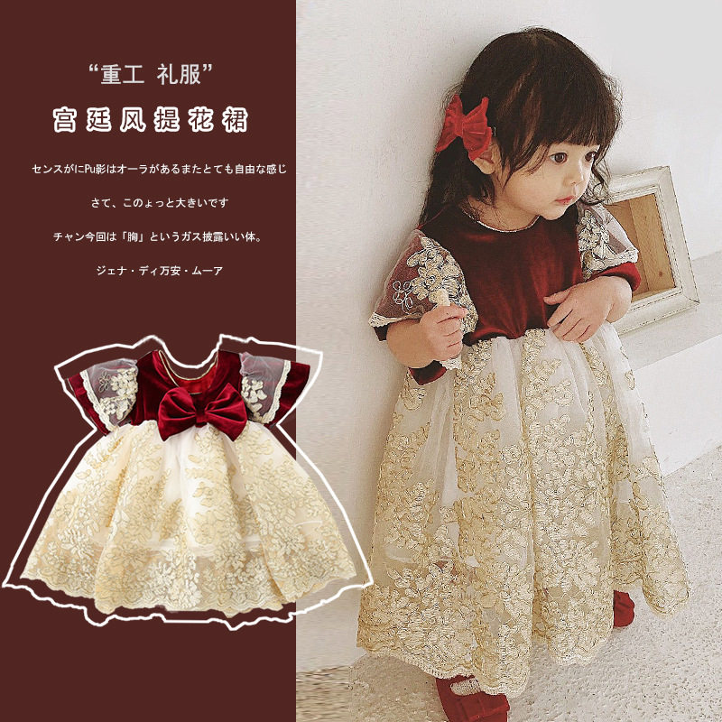 Spanish baby princess dress court girl retro autumn dress design sense dress foreign style skirt 2020 new