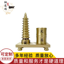Brass made solid nine-story Wenchang Tower pen holder student desk office study room ornaments decoration crafts