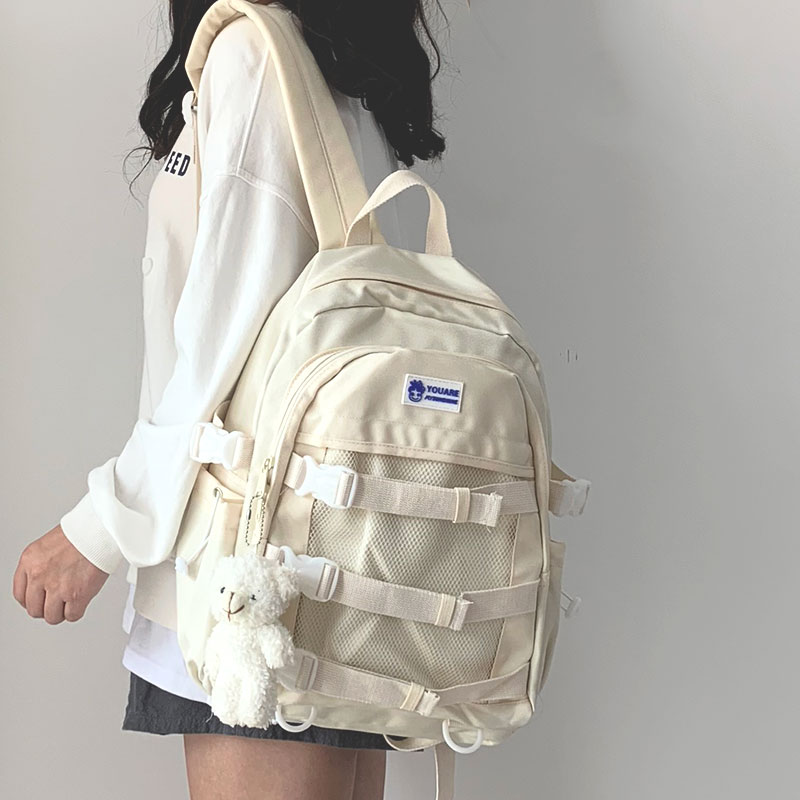School Bag Women Han Edition Original Juku Ulzzang High School Junior High School Students 100 Hitch Large Capacity Double Shoulder Bag Student Travel Bag