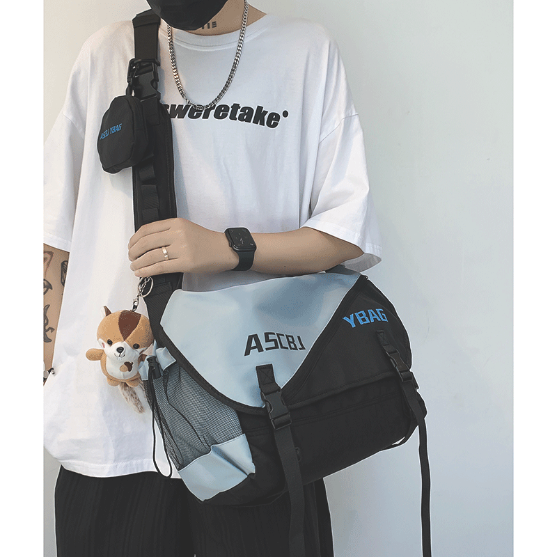 Single Shoulder Inclined Satchel for men Tide Cards Large Capacity Tooling Bag Students Casual Ins Day System Functional Postman cross-pack women