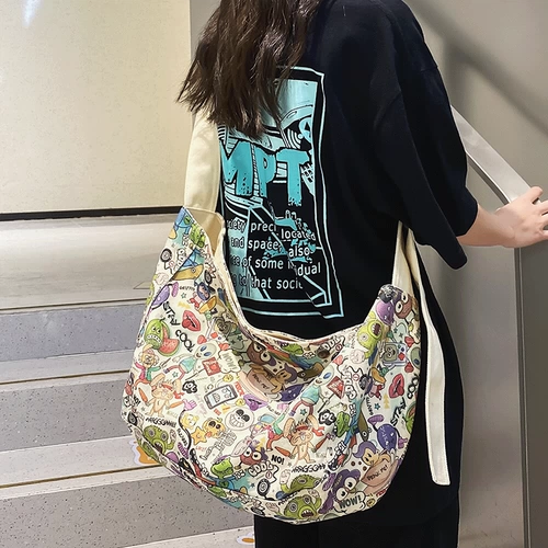 Вместительный и большой брендовый японский шоппер, сумка через плечо, подходит для студента