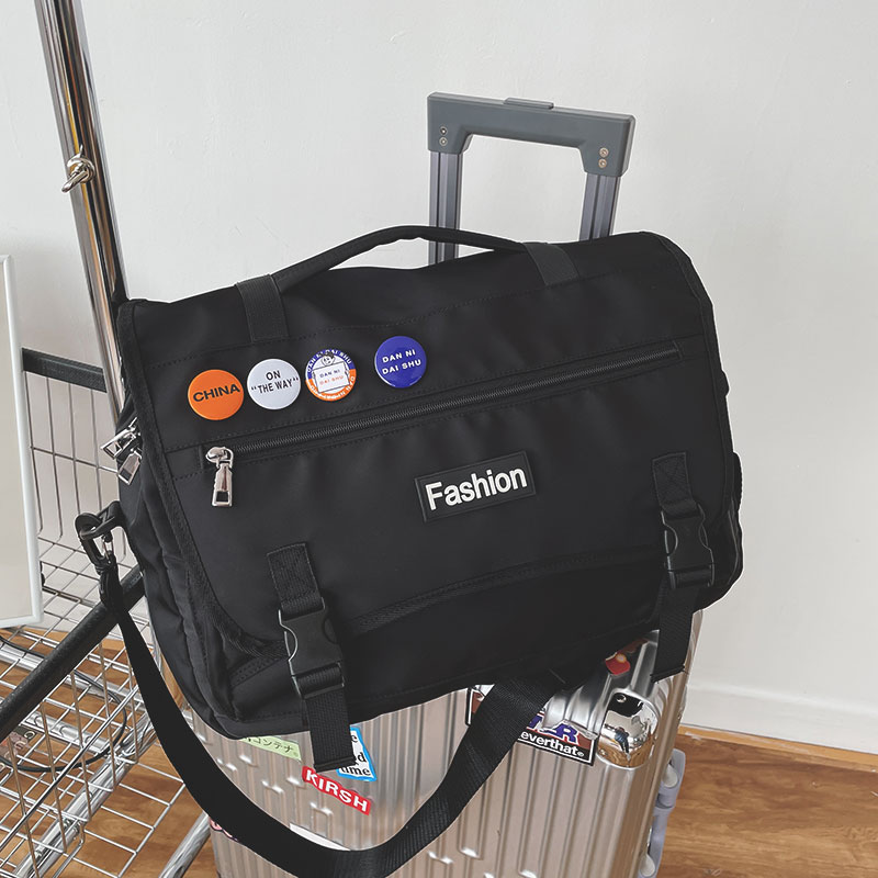 ins Japanese tide brand tooling bag large-capacity messenger bag female student casual one-shoulder backpack male functional messenger bag