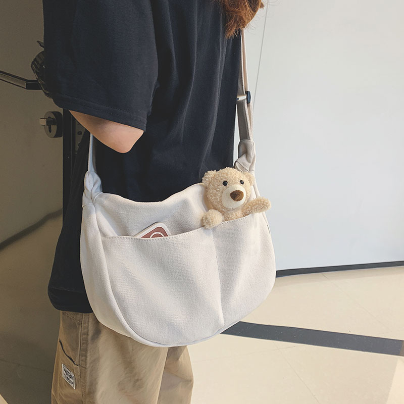 Japanese ins messenger bag 2022 new trendy brand tooling canvas female student class one shoulder all-match messenger cloth bag