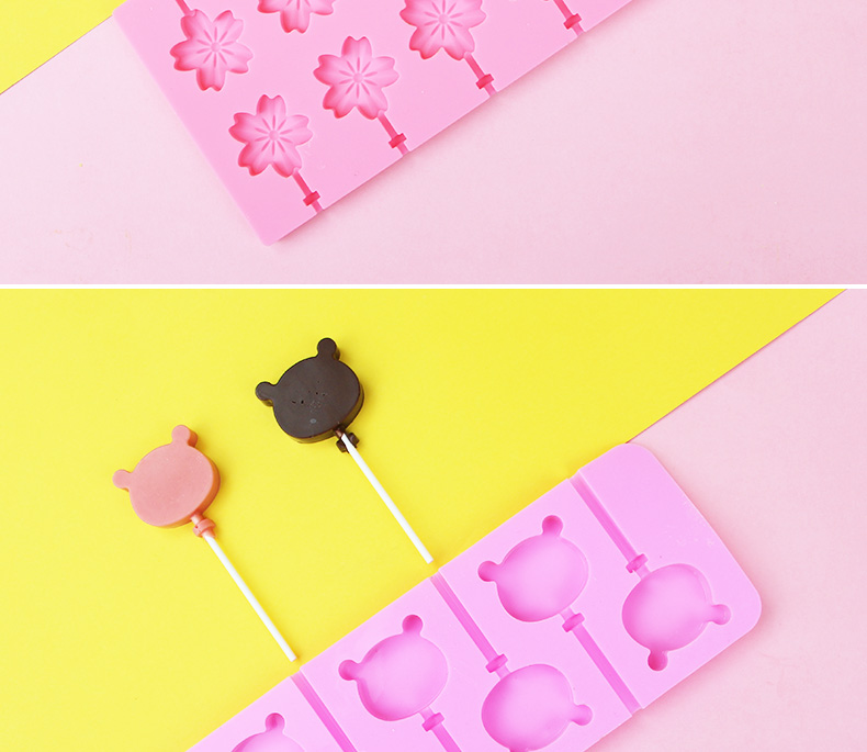 Lollipop khuôn tự làm nguyên liệu tự làm tại nhà đặt silicone để làm kẹo qq kẹo sô cô la - Tự làm khuôn nướng khuôn silicon