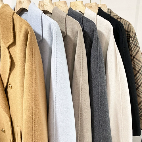 Двусторонное шерстяное демисезонное шерстяное пальто, куртка