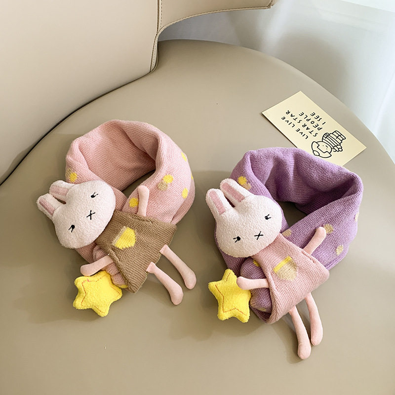 Child Wave Dot Scarf Korean version Katong cute knit male and female child baby enclosure neck autumn and winter warm neck cover