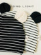 Infant and toddler hats, spring and autumn striped ears, sun protection, thin newborn baby hats, male and female babies, small-month-old pullover hats