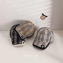 Classic Plaid Children Hat Letters Embroidered Male and female Duck Tongue Cap Shading Fashion Out 100 Hitch Baseball Cap Spring