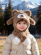 Children's hat, scarf, all-in-one hat, winter outdoor windproof and warm velvet and ear protection hat for boys and girls