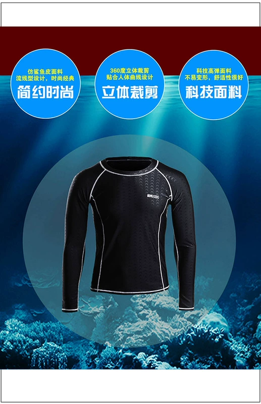 Thiết bị bơi mùa đông áo tắm nam chia tay phù hợp với đồ bơi người lớn chuyên nghiệp áo dài tay ấm áp bơi mùa đông nam