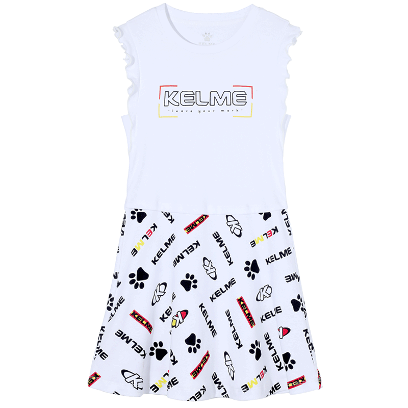 KELME KIDS GIRLS KNITTED DRESS 2020 SPRING / SUMMER MỚI bông bằng vải bông, IN Casual DRESS.