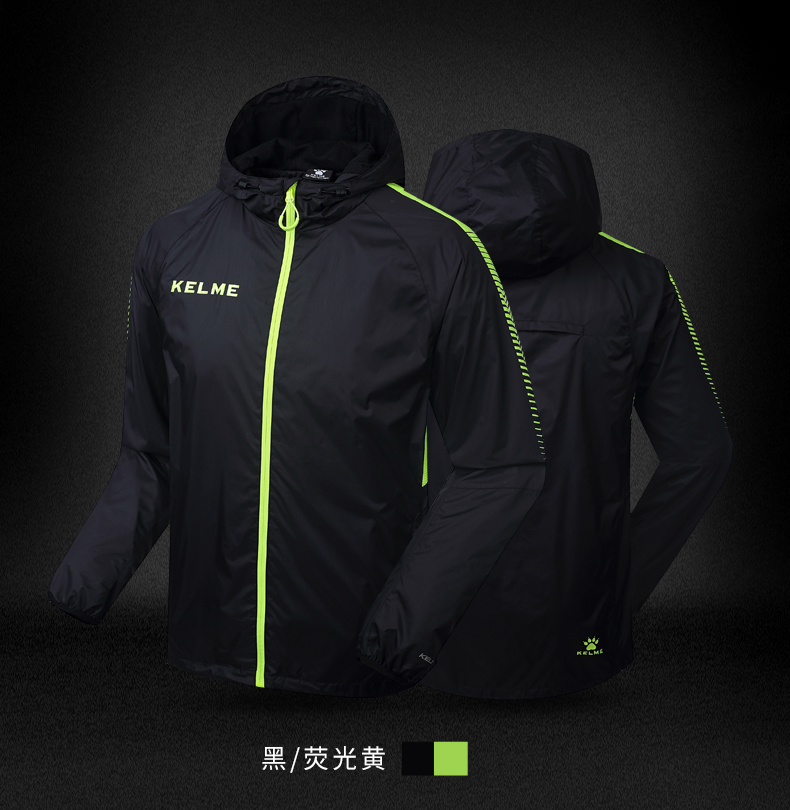 KELME Kalmei Zhongjia với cùng một đoạn áo mưa bóng đá áo gió thể thao không thấm nước áo khoác đào tạo áo khoác áo khoác gió nữ