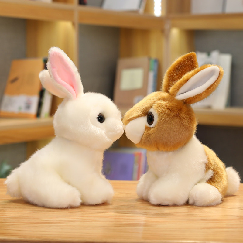 Simulation rabbit plush toy Korea cute rabbit doll white rabbit doll girl heart doll trumpet girl