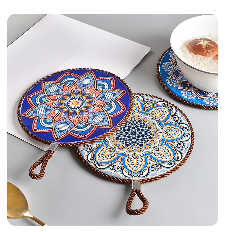 Ceramic heat insulation pads ironing table mat Japanese cup mat bowls mat household creative plate mat mat the eat mat decoration