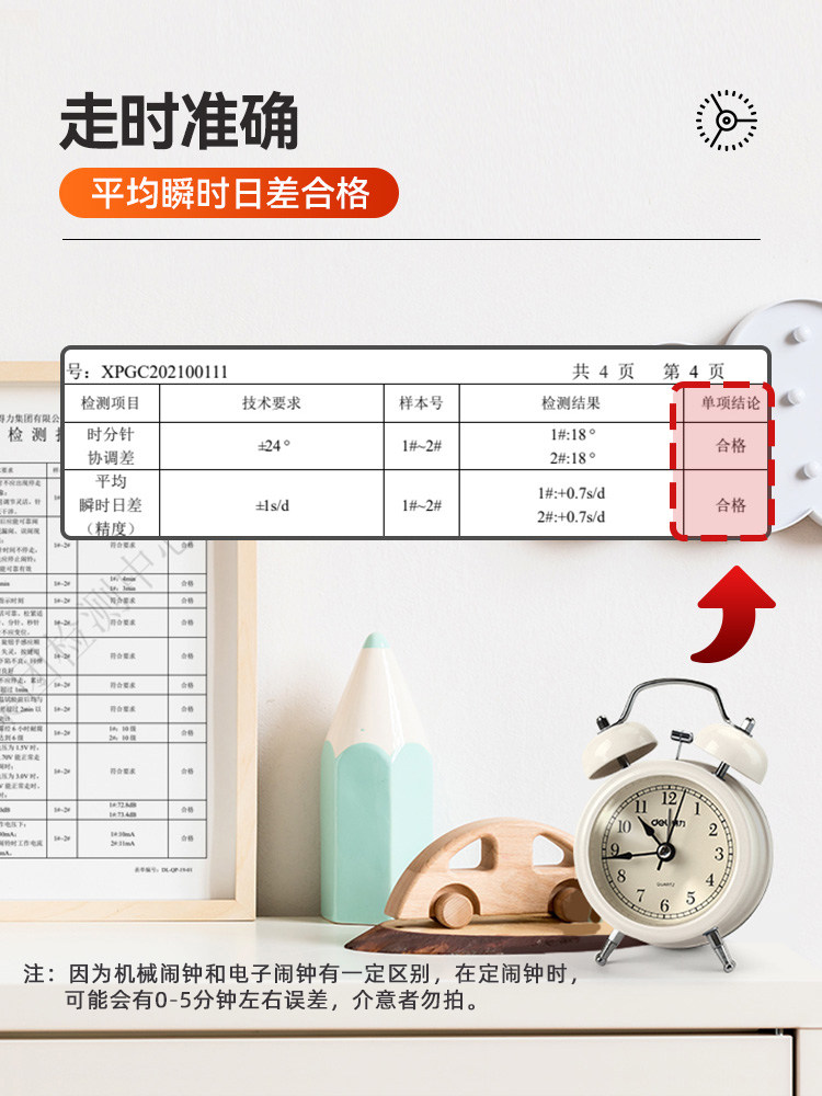 Deli Alarm Clock, a Special Wake-Up Tool for Students, Smart 2025 New Model for Children, Boys and Girls, Silent Mechanical Clock Cj
