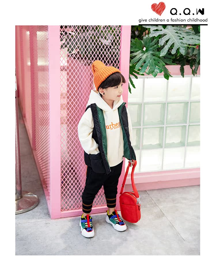Áo len cổ lọ cuối năm cộng với áo thun cotton dày 2018 áo gile phao trẻ em cao cấp
