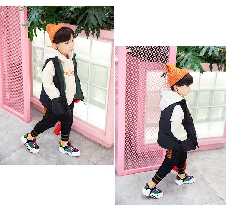 Áo len cổ lọ cuối năm cộng với áo thun cotton dày 2018 áo gile phao trẻ em cao cấp