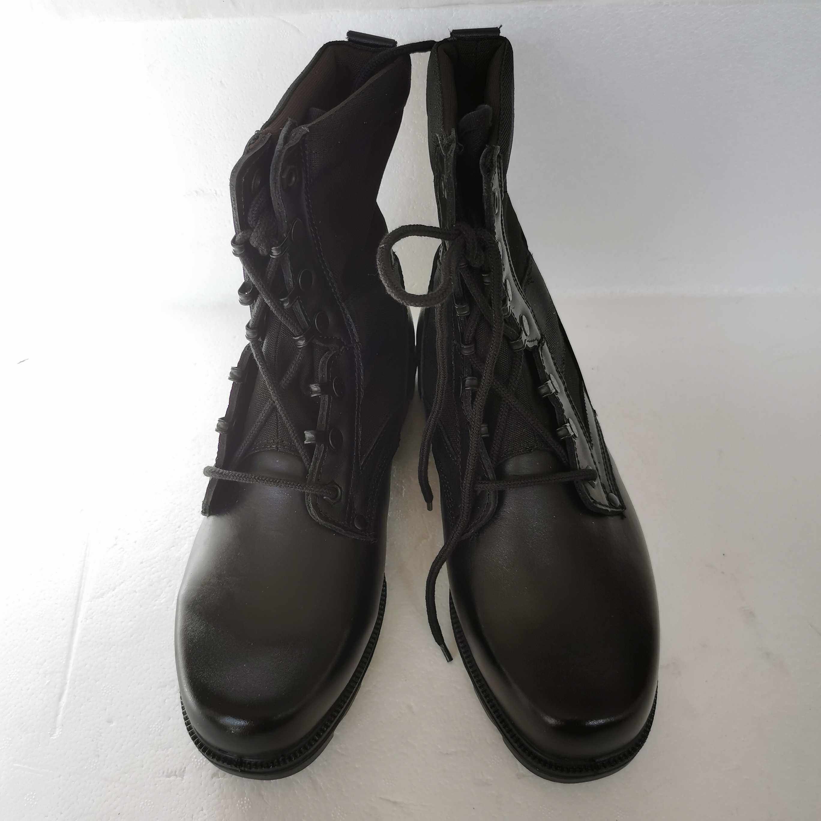 Square Head Combat Training Boots Male Fu Middle Stock High Cylinder Lacing Anti-Smashing Anti-Zal Outdoor Protection Boots Imperfections Handling