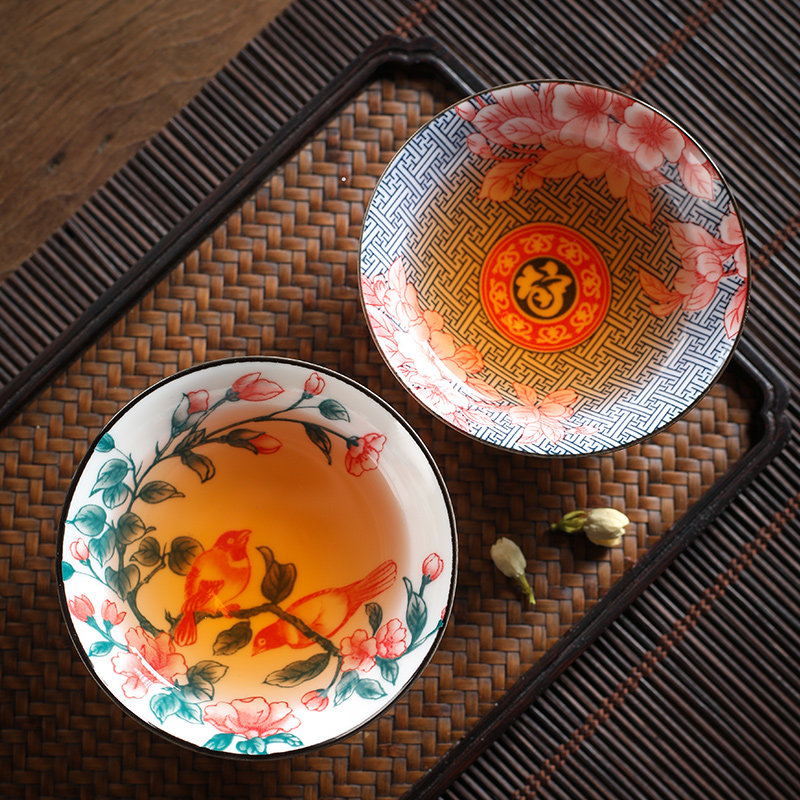 Blue and white porcelain tea cup Hat cup set Large Kung Fu tea cup Single cup Ceramic master cup Single cup