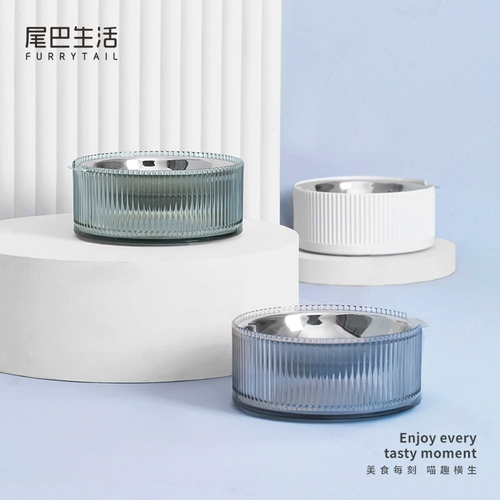 Хвостовая жизнь бобо бассейн кошка рис из нержавеющей стали продукты питомцы для собак. Одиночная чаша жалюзи в бассейне кота в окне