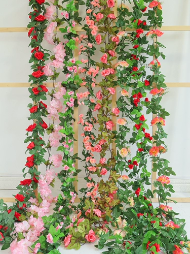 Имитация роз, искусственные цветы, виноградные лозы, настенные ковры, намоточные водопроводные трубы для кондиционирования воздуха, блокировка и украшение потолка гостиной пластиковыми растениями