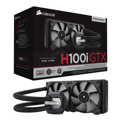 美商海盗船 H100i Pro RGB Computer Countrop Dual -Row 240CPU Интегрированный холодный радиатор воды