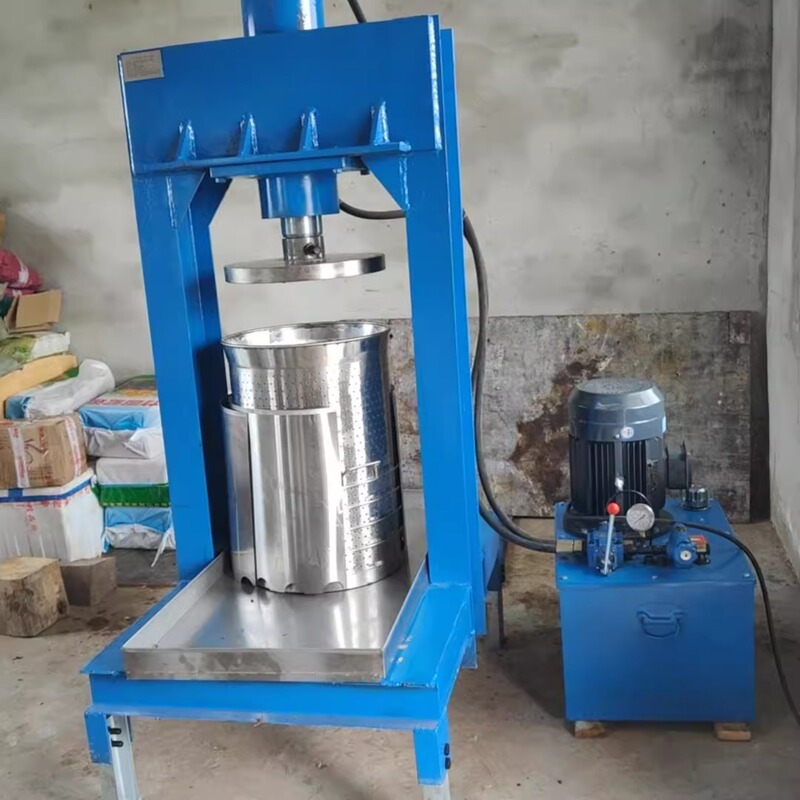Large Stainless Steel Electric Press for Prickly Pear, Wine Lees, Grape Pomace, Chemical Waste, Hydraulic Press, High-Power Hydraulic
